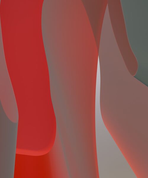 Abstraktes Farbspiel aus weichen Formen in Rot-, Grau- und Beigetönen mit sanften Übergängen.